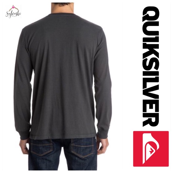 🆕Quiksilver Men's Snit Crew Plain Long Sleeve - Picture 2 of 7